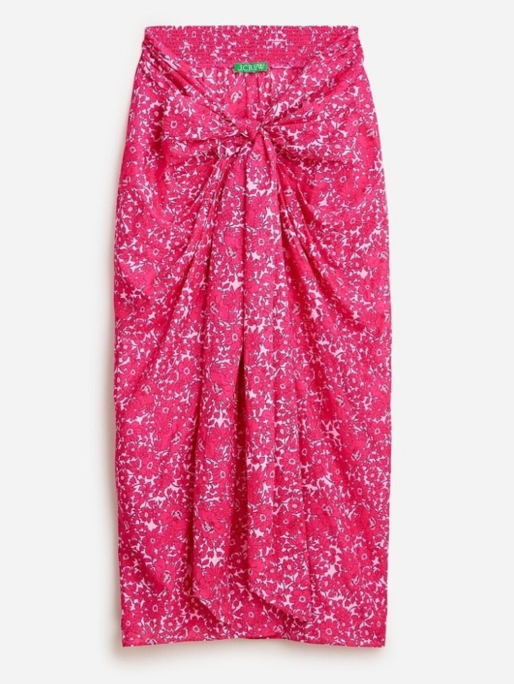 New J Crew Draped Sarong Skirt Pink Blushing Meadow Swim Coverup Floral Sz XXS
